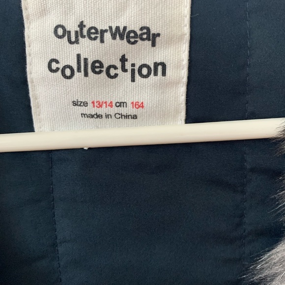 ZARA Girl's Faux Fur Vest With Front Tie Wrap Closure Dark Gray Size: 13/14 - Picture 2 of 2